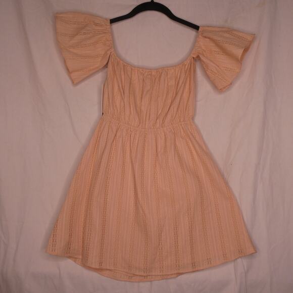 Alé by Alessandra Women's XS Blush Pink Off The Shoulder Dress Tie Front Bust - Picture 9 of 9